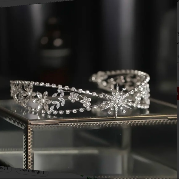 🌼 Luxury Clear Crystal Headband Tiara - Picture 2 of 5